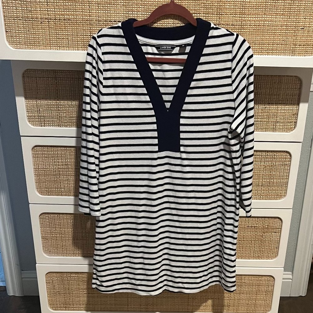 Lands End Striped Swim Cover Up
